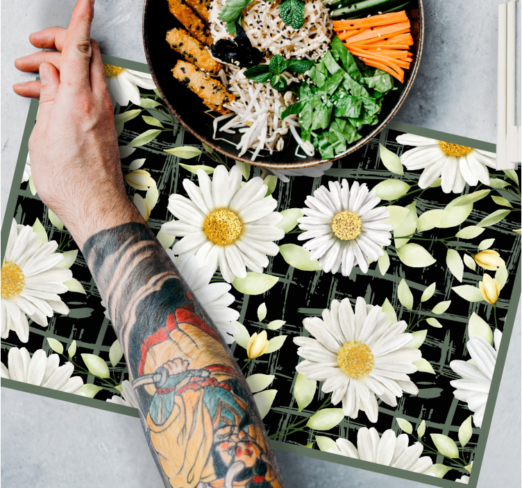 Set de table original motif floral avec marguerites - TenStickers