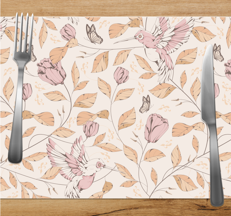 Set de table original motif floral colibri - TenStickers