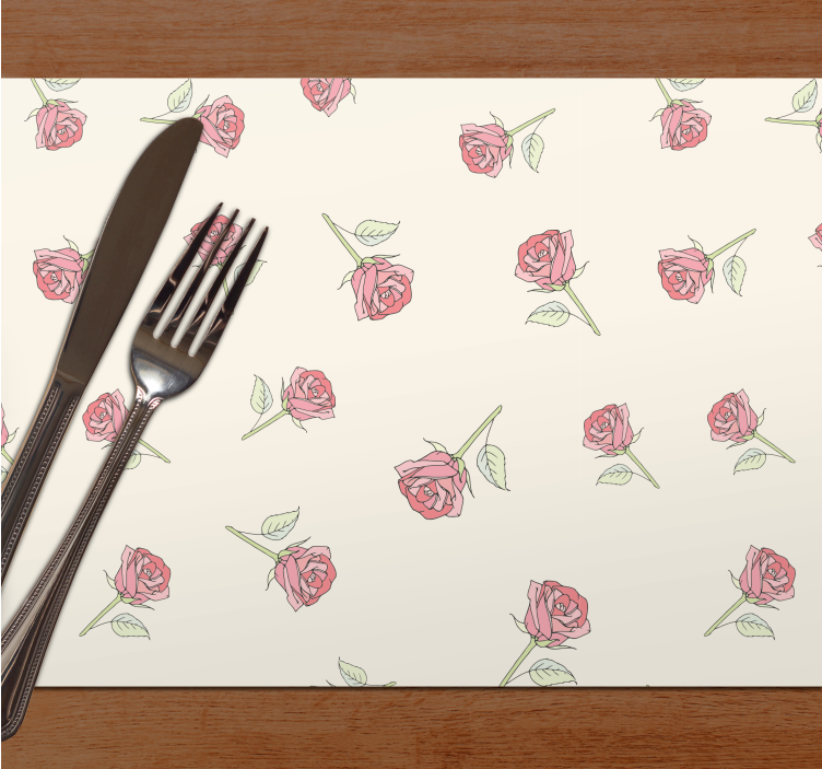 Set de table original motif floral de roses - TenStickers