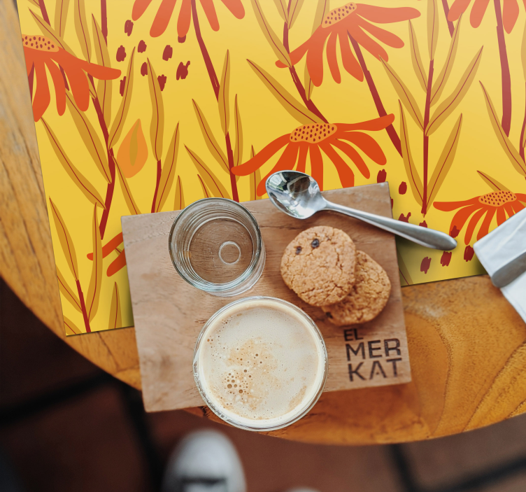 Set de table original motif floral jaune - TenStickers