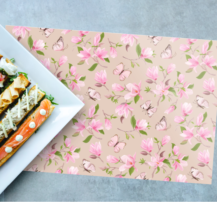 Set de table original motif floral papillon - TenStickers