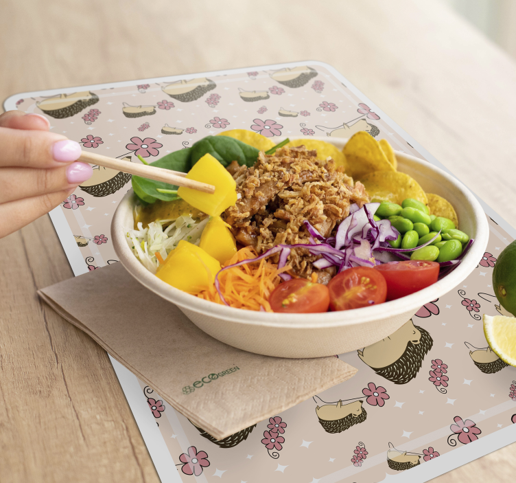 Set de table original motif hérisson mignon - TenStickers