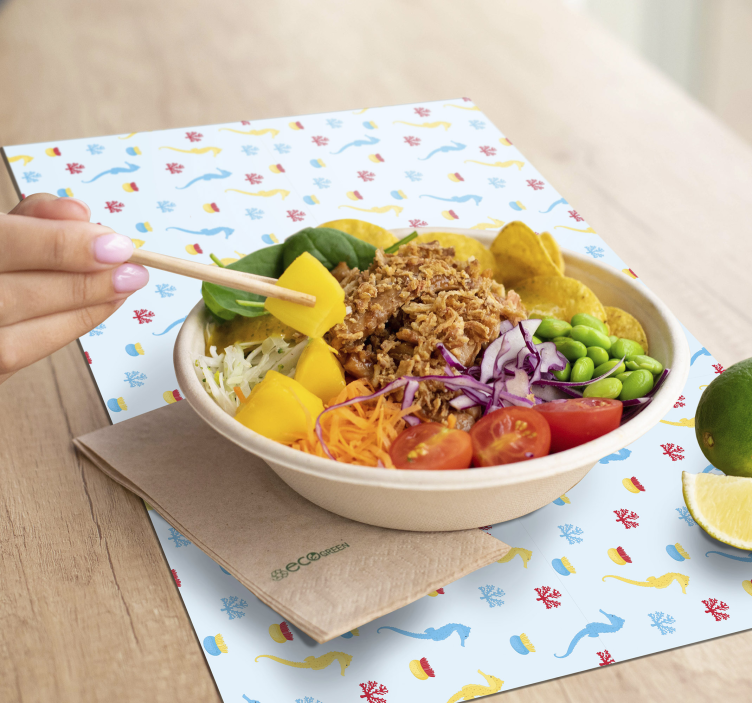 Set de table original motif sous-marin coloré - TenStickers