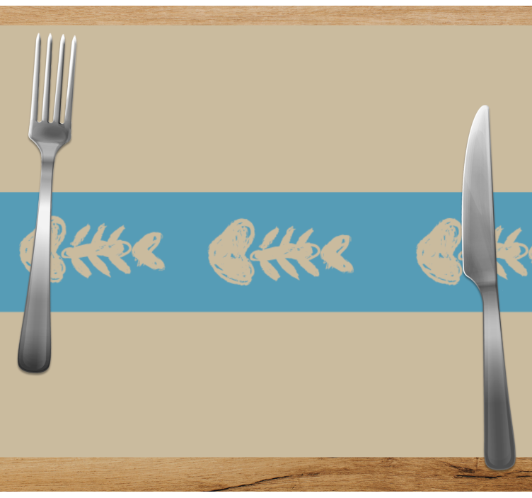 Set de table original motif unique d'os de poisson - TenStickers