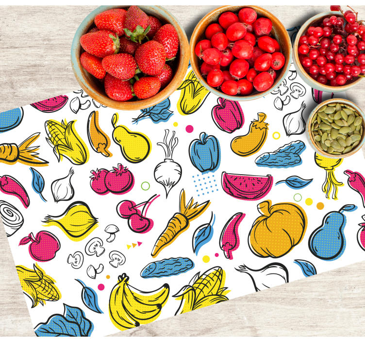 Set de table original motifs de légumes colorés - TenStickers