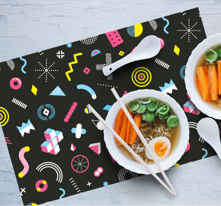 Set de table original motifs géométriques vibrants - TenStickers
