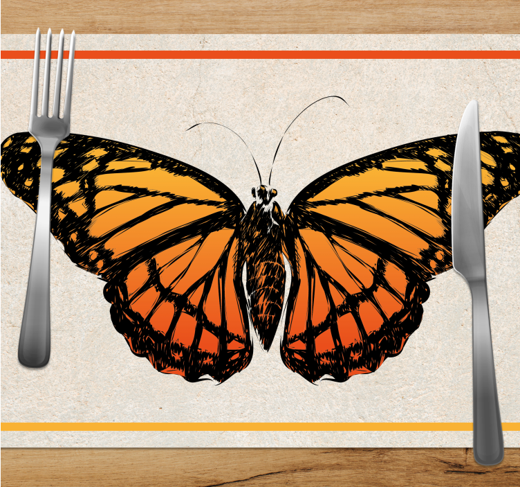 Set de table original papillon monarque orange - TenStickers