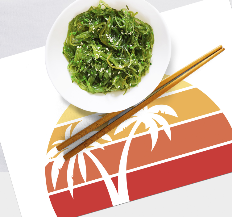 Set de table original paysage tropical au crépuscule - TenStickers