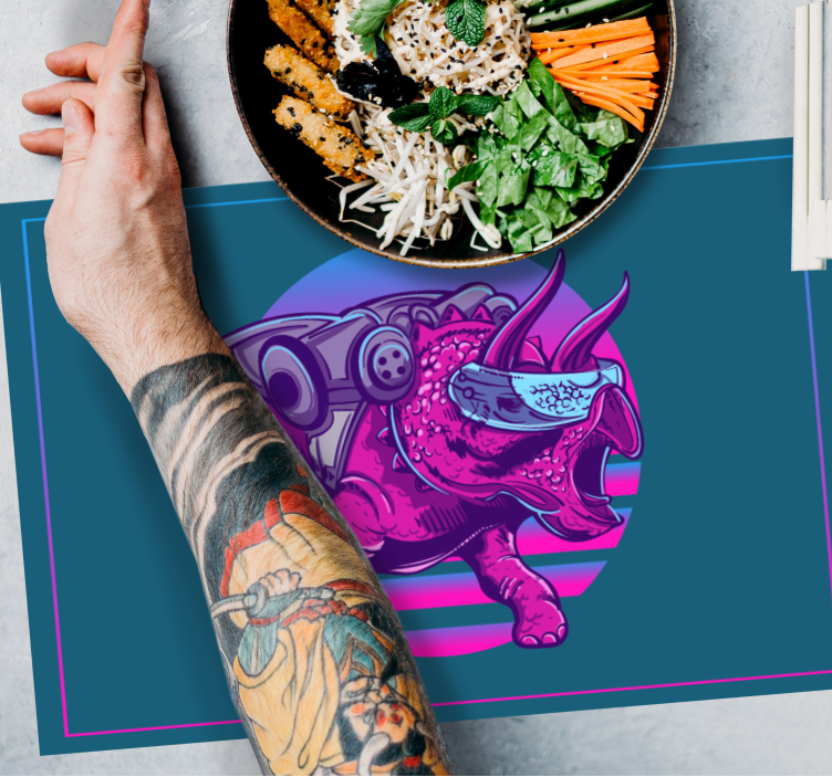 Set de table original personnage rhinosaure stylisé - TenStickers