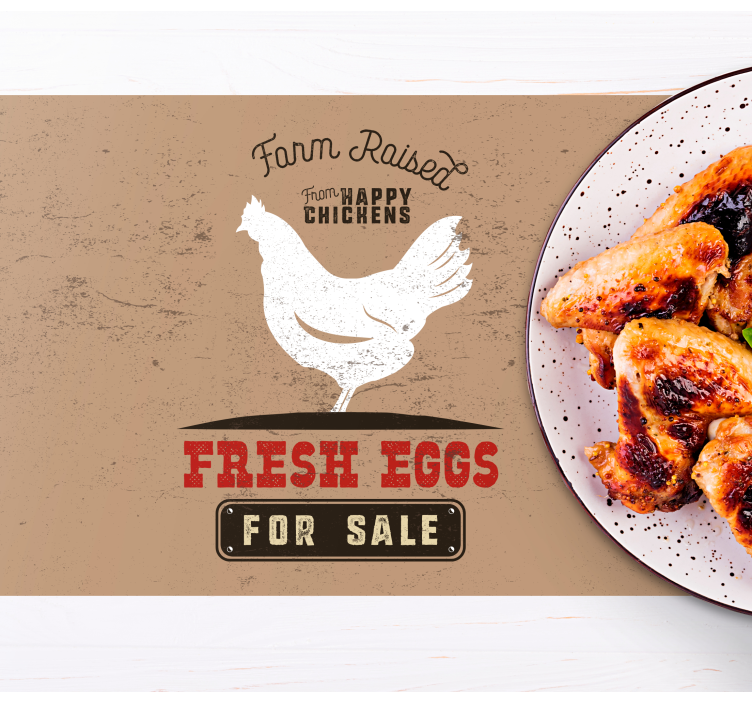 Set de table original poulet fermier frais - TenStickers