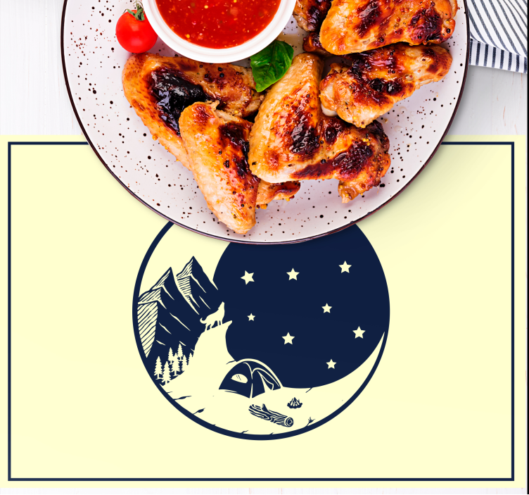 Set de table original scène de camping en montagne - TenStickers