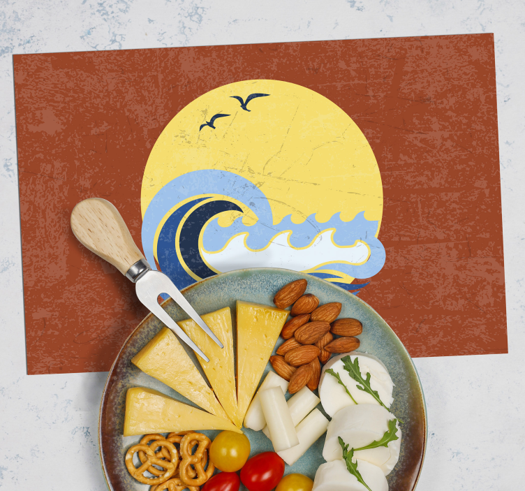 Set de table original scène de vague au coucher de soleil - TenStickers