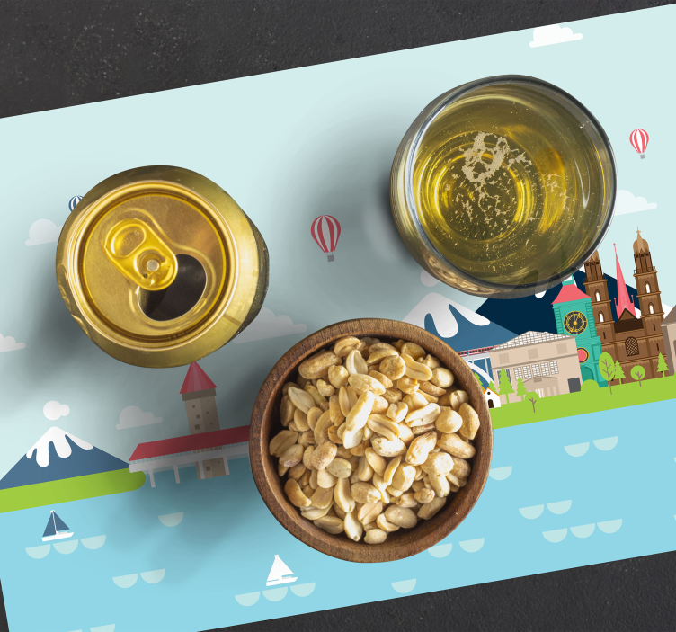 Set de table original scène urbaine colorée - TenStickers