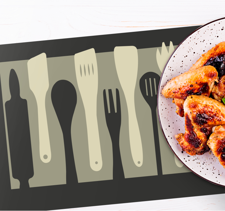 Set de table original silhouettes d'ustensiles de cuisine - TenStickers