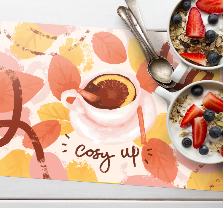 Set de table original tasse de café cocooning - TenStickers