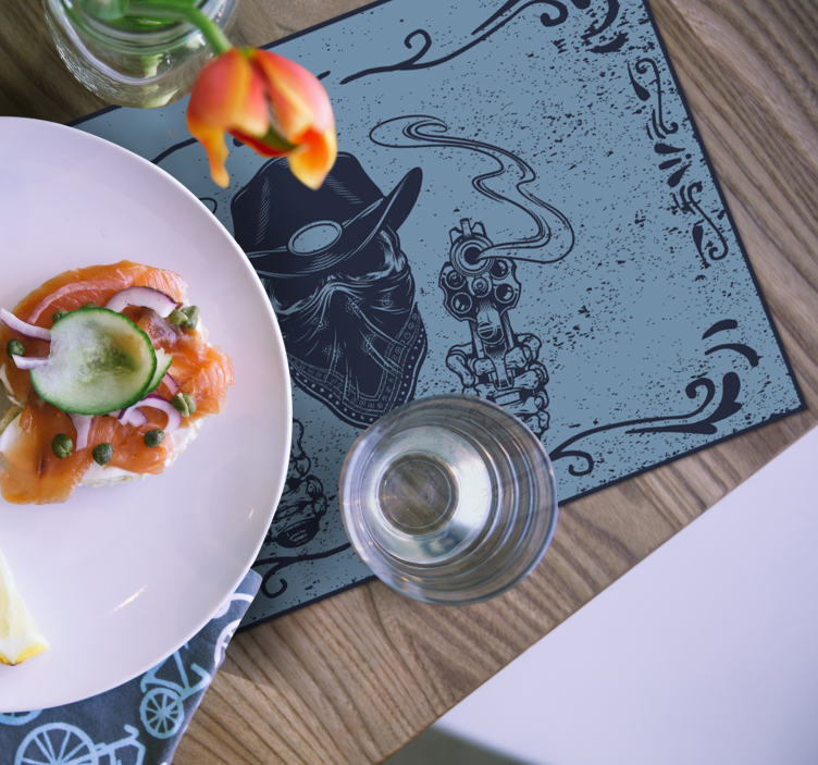 Set de table original tête de cowboy avec pistolets - TenStickers