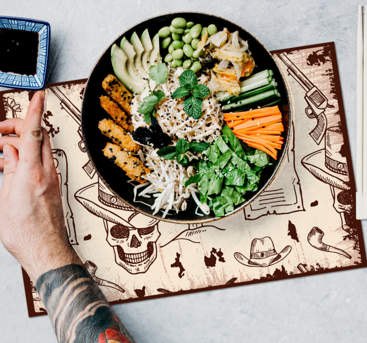 Set de table original thèmes crâne et cowboy - TenStickers