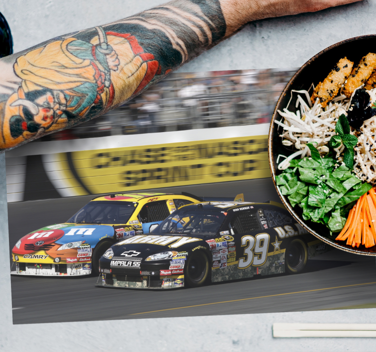 Set de table pour maison voiture de course action - TenStickers