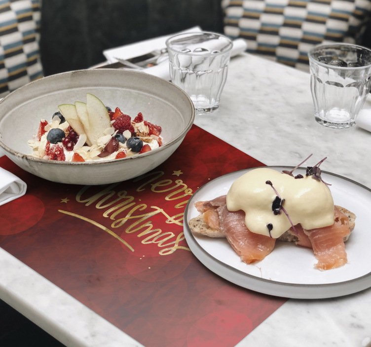 set de table noel Joyeux noël en rouge - TenStickers