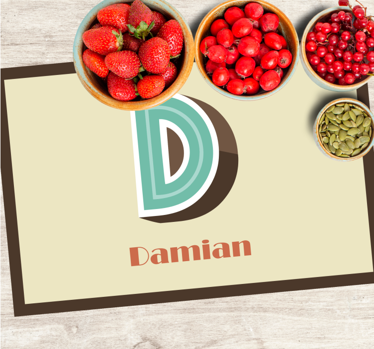 Set de table prénom et initiale personnalisés - TenStickers