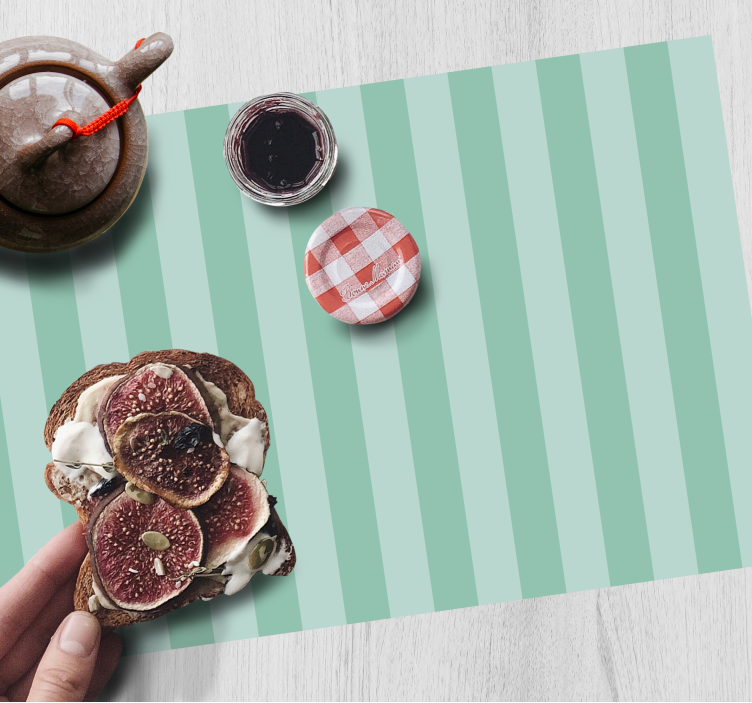 Set de table original rayures style vert d'eau - TenStickers