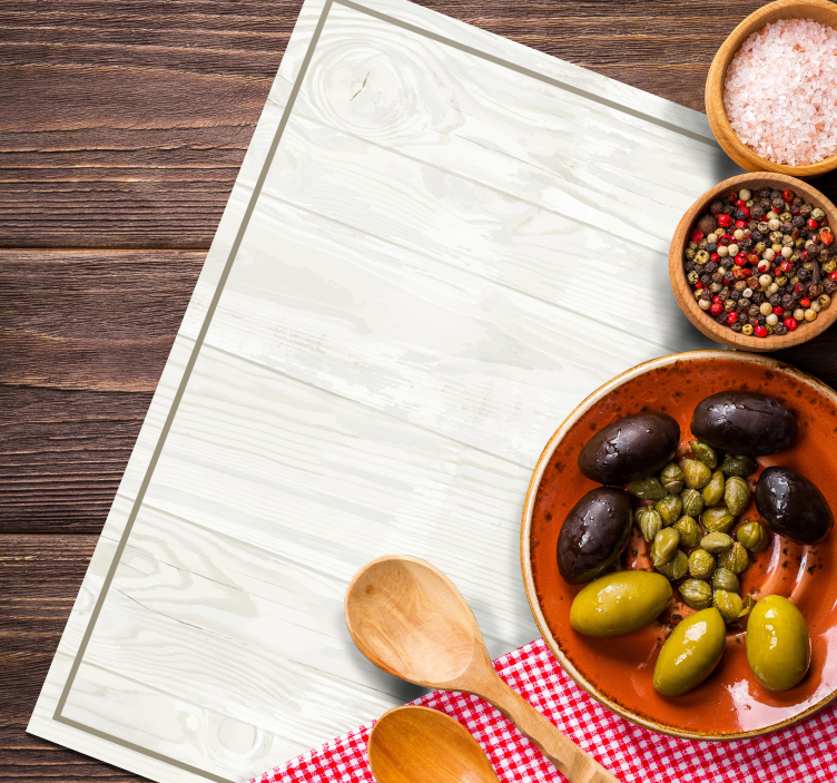 Set de table rectangulaire effet de bois blanc - TenStickers