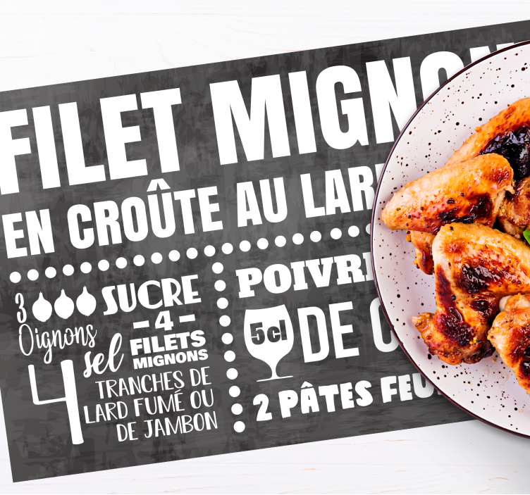 Set de table Filet mignon en croûte lard fumé - TenStickers