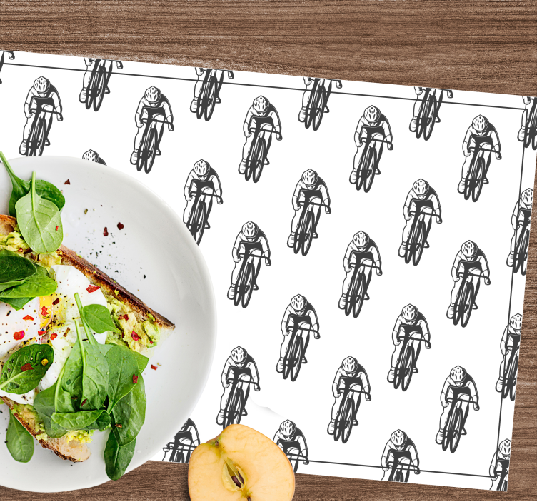 Set de table rectangulaire modèle de cyclistes - TenStickers