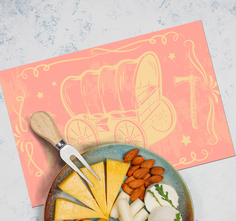 Set de table rectangulaire Chariot de cow-boy - TenStickers