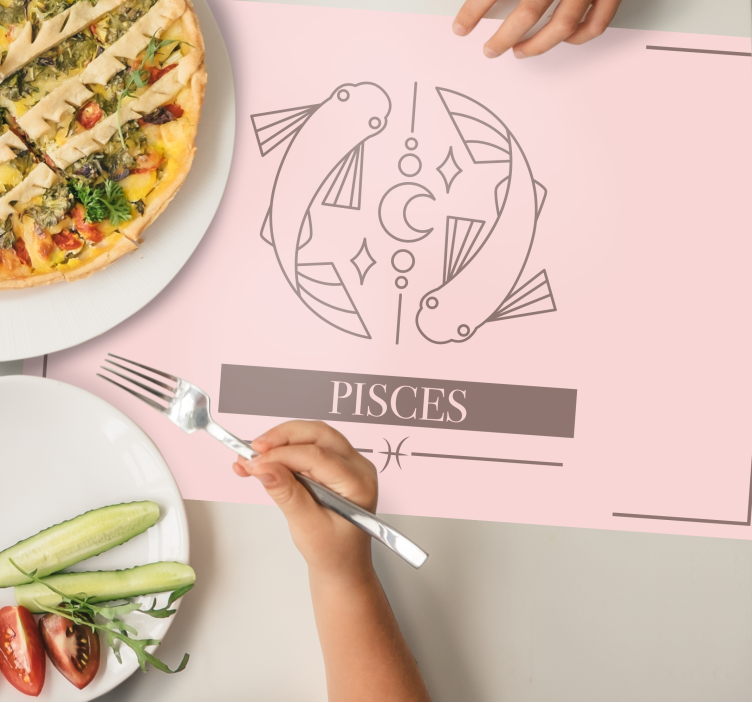 Set de table rose signe du zodiaque Poisson - TenStickers