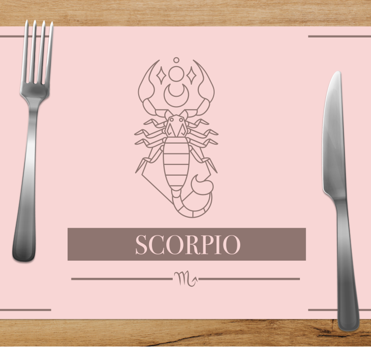 Set de table rose signe du zodiaque Scorpion - TenStickers