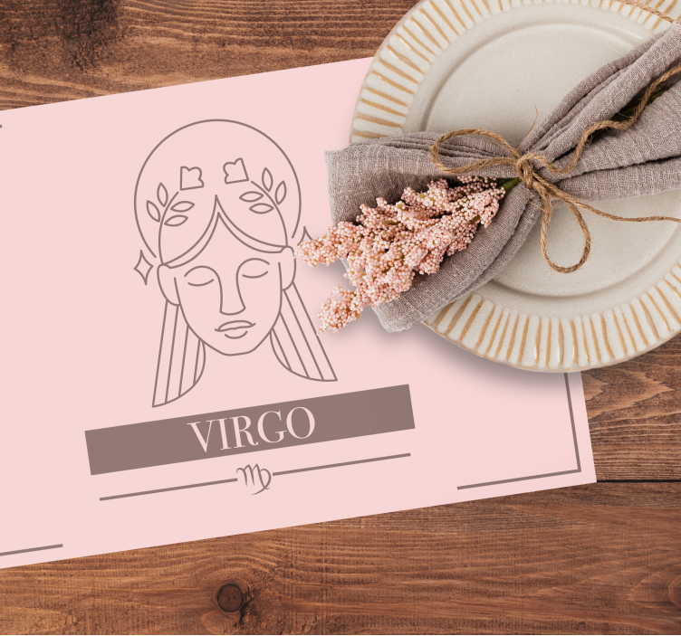 Set de table rose signe du zodiaque Vierge - TenStickers