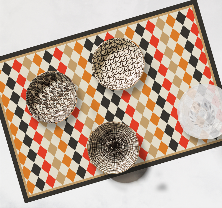 Sets de table sticker rétro losanges multicolores - TenStickers