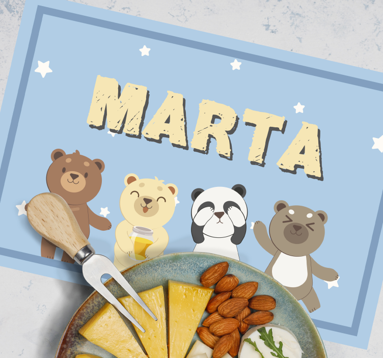 Sets de table enfants Ours personnalisables - TenStickers