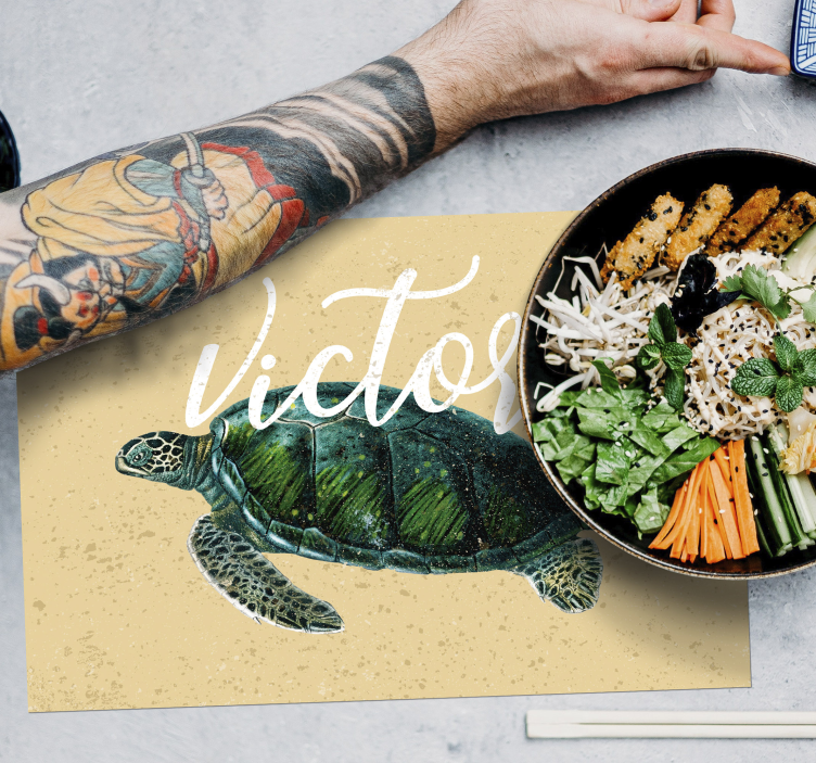 set de table tortue Tortue de mer avec nom - TenStickers