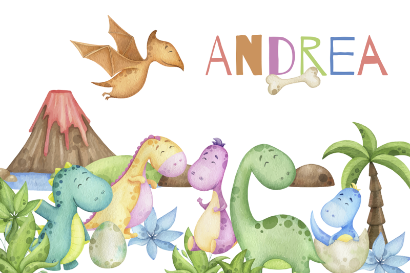 Set de table design nom scène jurassique - TenStickers