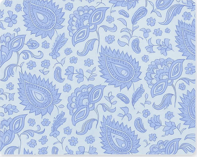 Set de table original motif floral bleu paisley - TenStickers