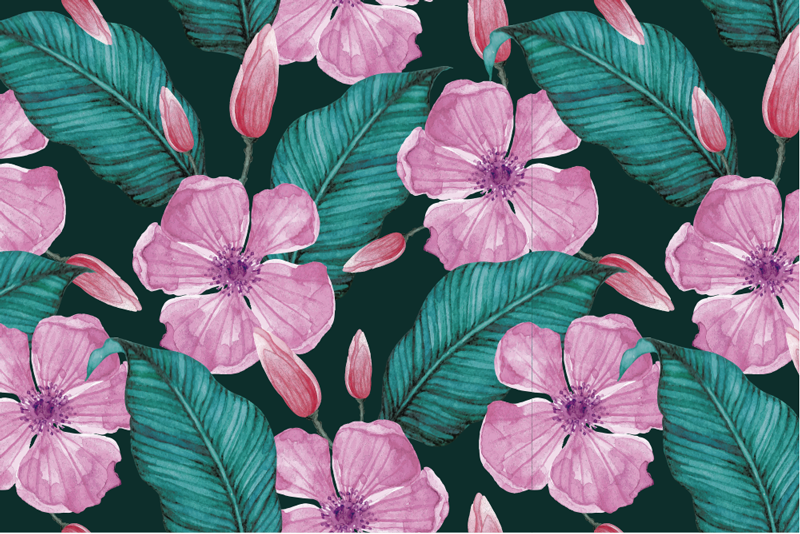 Set de table design bois motif floral tropical - TenStickers