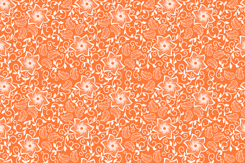 Set de table orange Fleurs paisley - TenStickers