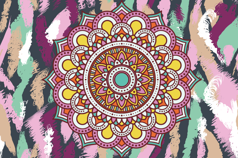 Set de table design bois Élément mandala Éveillé - TenStickers