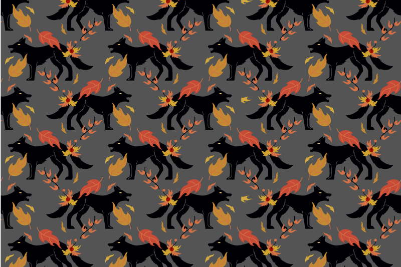 Set de table halloween renards avec flammes - TenStickers