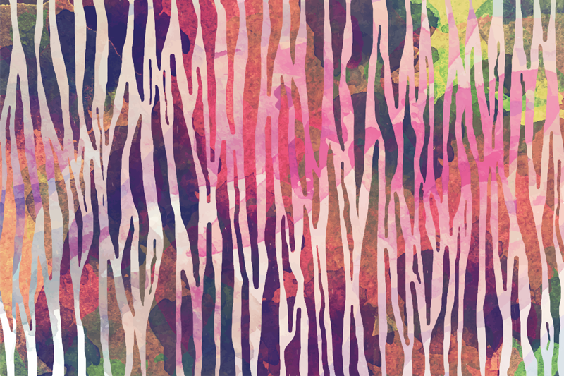 Set de table design bois rayures colorées abstraites - TenStickers