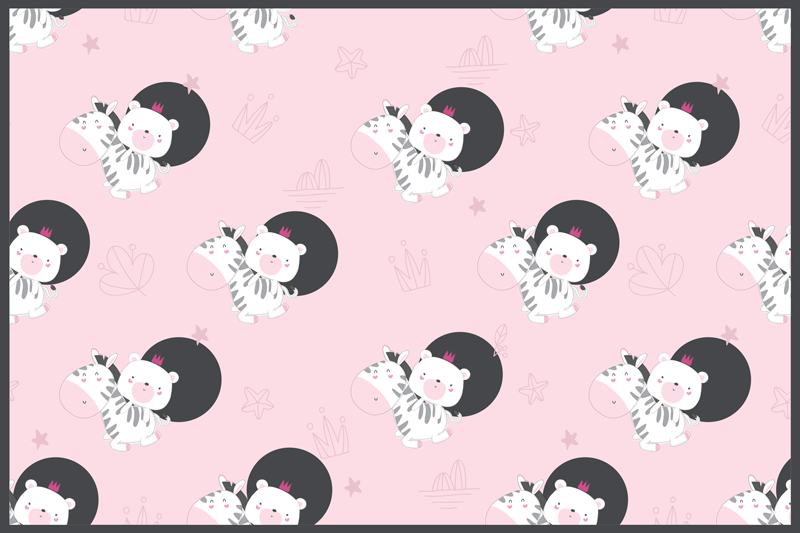 Set de table design enfant illustrations de zèbre mignon - TenStickers