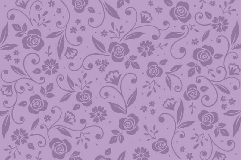 Set de table design bois motif floral violet - TenStickers