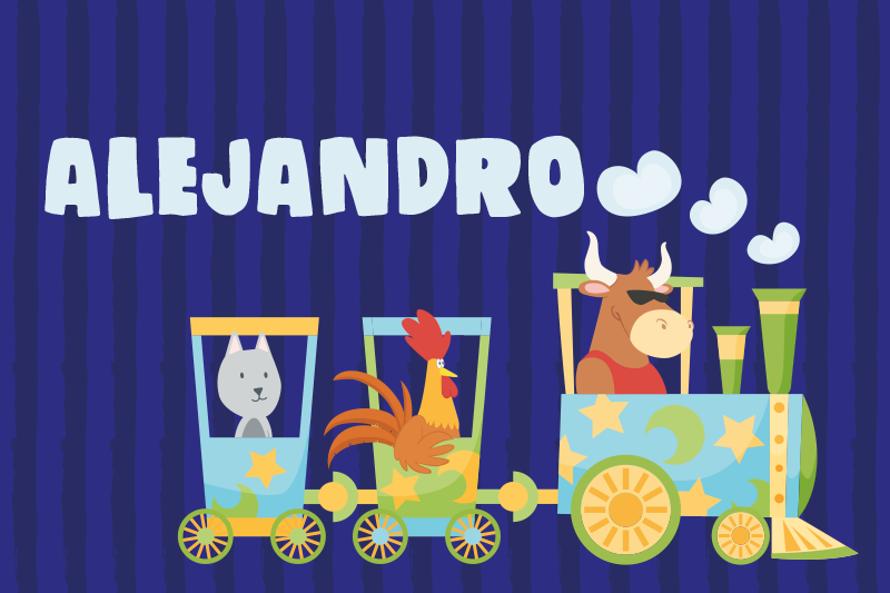 Set de table design enfant animaux de train colorés - TenStickers