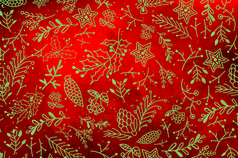 Set de table noël fleurs rouges festives - TenStickers