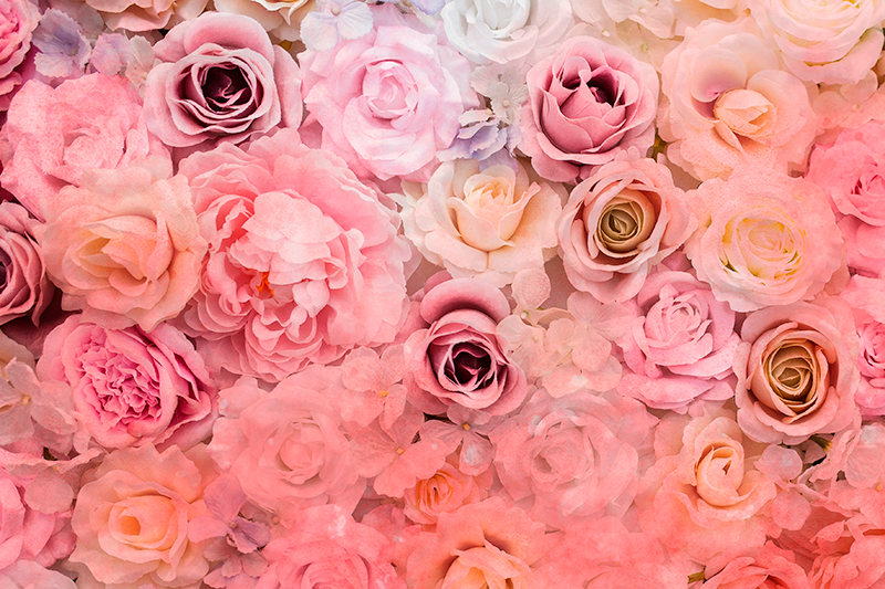 Set de table design bois motif floral rose - TenStickers