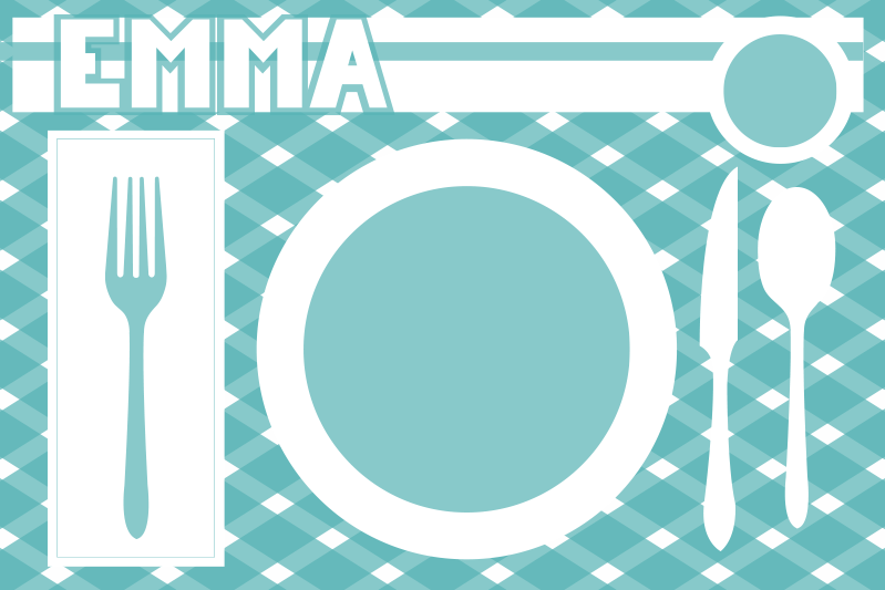 Set de table design nom Réglage de la plaque - TenStickers