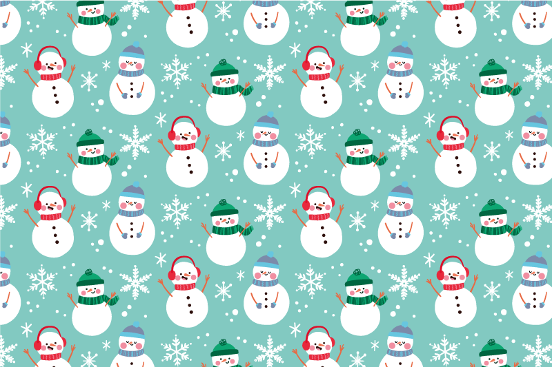 Set de table noël motif bonhomme de neige joyeux - TenStickers
