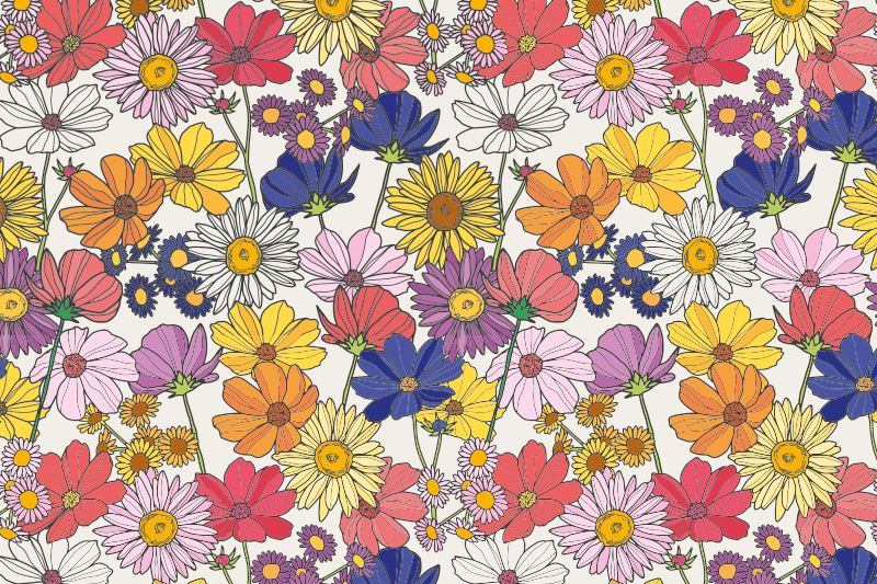 Set de table design enfant arrangement botanique vibrant - TenStickers